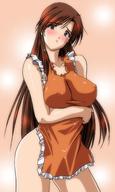 apron blush breasts brown_eyes brown_hair kurihara_mari large_breasts long_hair mahjong naked real super // 880x1467 // 165.0KB