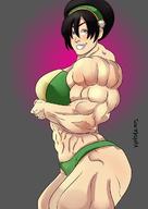 abs avatar_the_last_airbender bare_shoulders biceps big_muscles black_hair breasts extreme_muscles female female_only grey_eyes large_breasts looking_at_viewer muscles muscular muscular_female roemesquita smile solo teeth the_legend_of_korra thighs toph_bei_fong // 870x1230 // 109.7KB