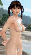 1girl 3d arm_behind_back bare_arms bare_thighs black_hair braid breasts clavicle cleavage curvaceous dead_or_alive dead_or_alive_xtreme dead_or_alive_xtreme_3_fortune eyebrows_visible_through_hair female hair_ornament high_resolution koei_tecmo large_breasts lei_fang looking_at_viewer micro_bikini mound_of_venus navel screen_capture shiny shiny_skin sideboob skimpy smile string_bikini tecmo thighs tied_hair wet_body white_bikini white_swimsuit // 1180x2098 // 227.3KB