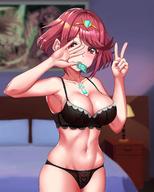 1girl blush breasts commentary eyebrows_visible_through_hair female gem hair_ornament headpiece highres homura_(xenoblade_2) indoors jewelry lamp large_breasts lingerie nail_polish nintendo painting_(object) pose pyra red_eyes red_hair room shiny shiny_skin short_hair shy skindentation smile solo sssemiii table tiara underwear xenoblade xenoblade_(series) xenoblade_2 xenoblade_chronicles xenoblade_chronicles_2 // 1220x1525 // 209.6KB
