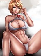 abs big_breasts breasts cleavage dc female female_only flowerxl large_breasts looking_at_viewer muscles muscular_female panties power_girl solo spread_legs superman_(series) // 850x1159 // 119.4KB