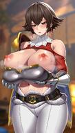 1girls areolae armor bare_shoulders belly belly_button belt big_breasts blush breastplate breasts brown_eyes brown_hair busty cape curvaceous curves curvy curvy_body curvy_female curvy_figure curvy_hips earring earrings enmanuelart20 fat_tits female female_only fiorayne french hips huge_breasts knight large_breasts lips monster_hunter monster_hunter_rise nipple_bulge nipples nipples_visible_through_clothing open_mouth shiny_skin short_hair shoulder_armor shoulder_plate shoulder_plates shoulders smooth_skin solo solo_female standing sweatdrop thick thick_thighs thigh_gap thighs tight_pants tomboy tummy wide_hips // 1286x2260 // 346.9KB