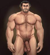 arcane balls bara beard facial_hair gay hairy league_of_legends male male_only musclegut muscles muscular penis solo solo_male spacebaddy vander // 1618x1776 // 342.8KB